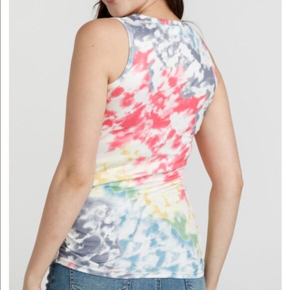 WAREHOUSE One Tie Dye Side Ruched Tank Size Extra Small - Picture 12 of 12